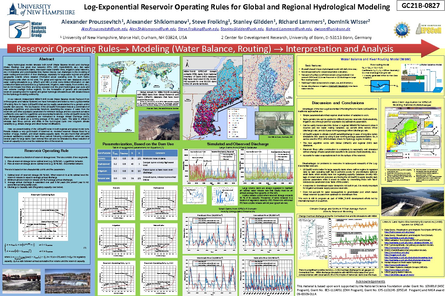 Log-Exponential Reservoir Operating Rules For Global And Regional Hydrological Modeling by alexp