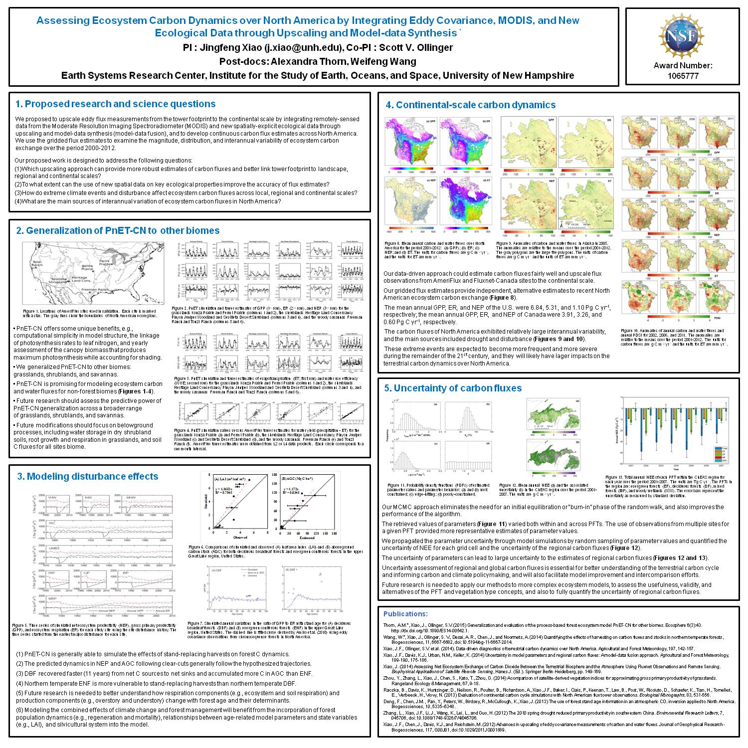 Assessing Ecosystem Carbon Dynamics Over North America By Integrating Eddy Covariance, Modis, And New Ecological Data Through Upscaling And Model-Data Synthesis  by jfxiao