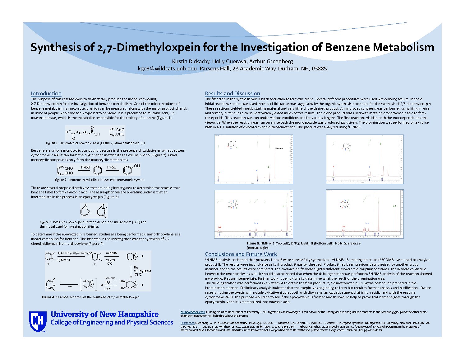 Synthesis Of 2,7-Dimethyloxepin For The Investigation Of Benzene Metabolism by kge8