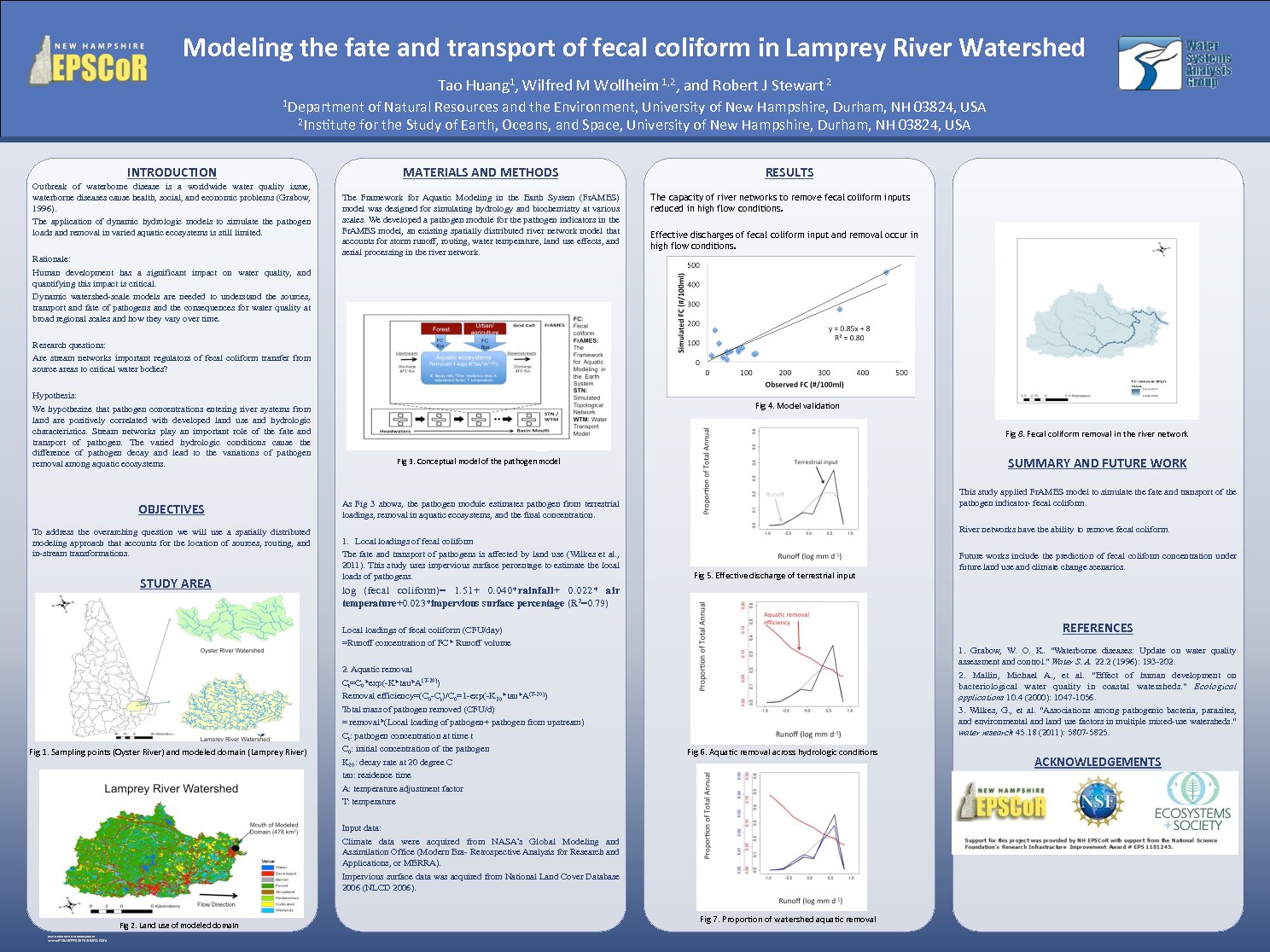Modeling The Fate And Transport Of Fecal Coliform In Lamprey River Watershed by tao_1988