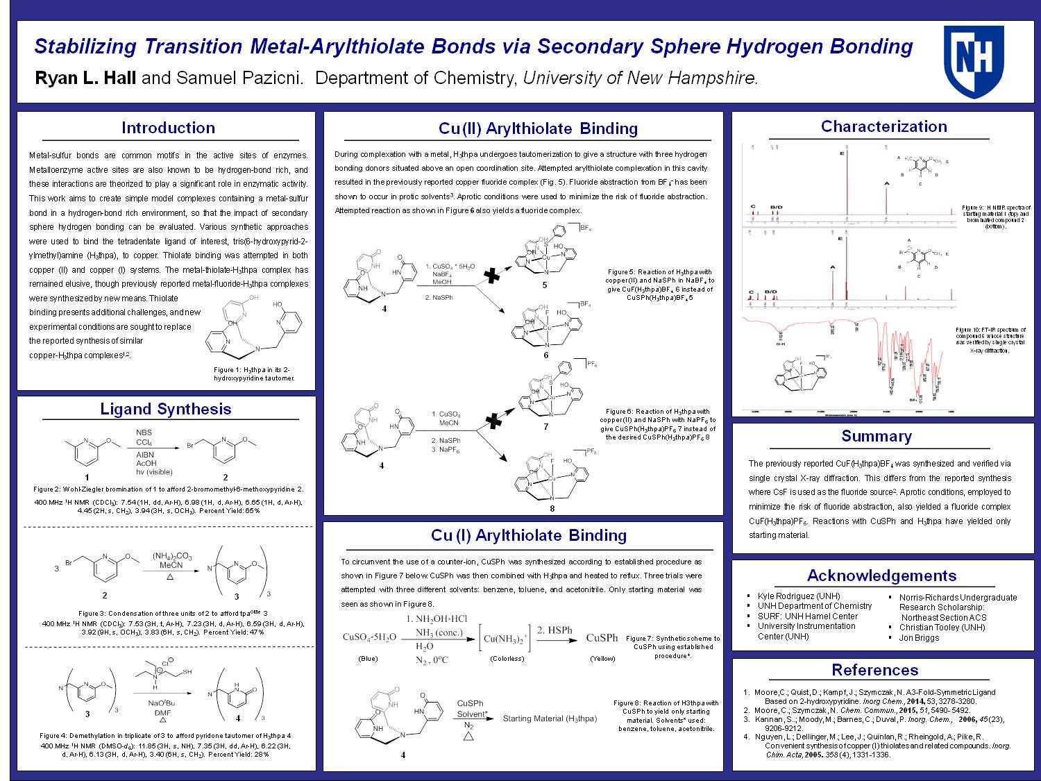 Stabilizing Transition Metal-Arylthiolate Bonds Via Secondary Sphere Hydrogen Bonding by rll367