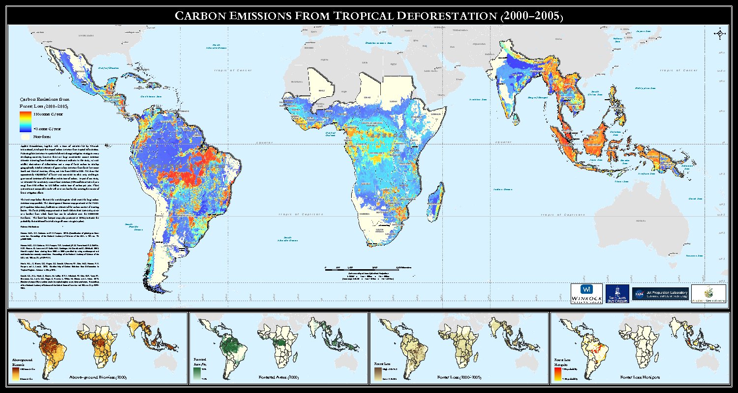 Carbon Emissions From Tropical Deforestation (2000-2005) by ping