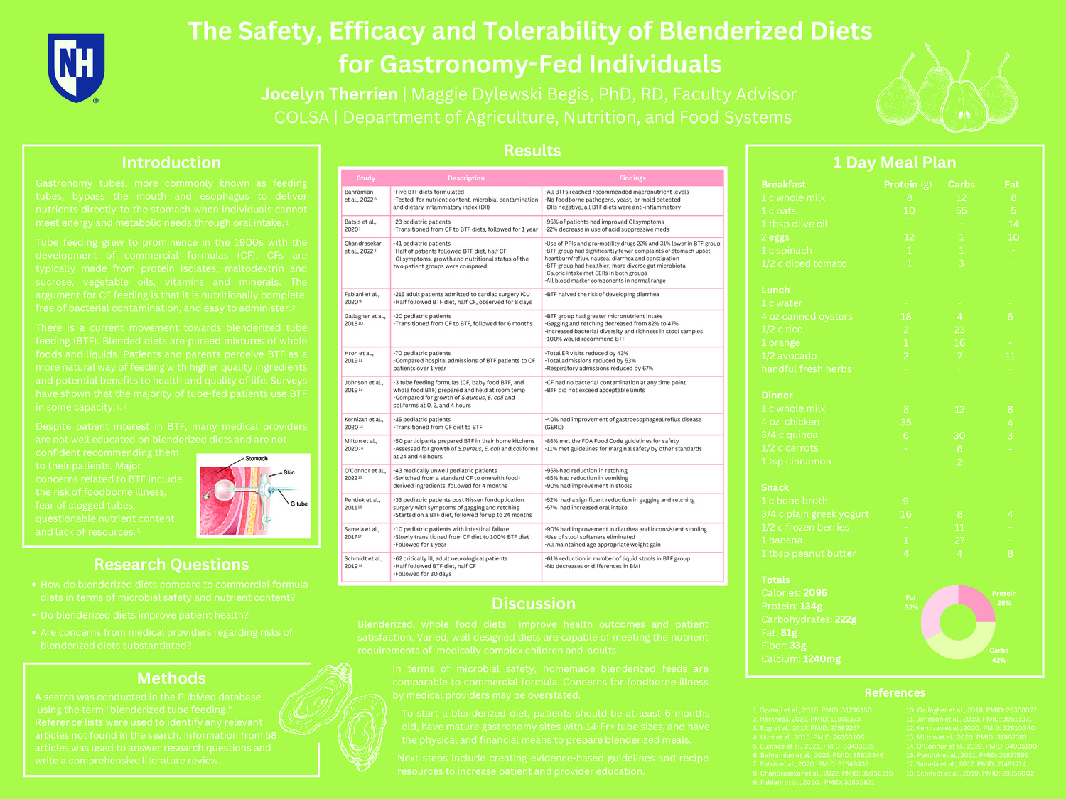 The Safety, Efficacy And Tolerability Of Blenderized Diets For Gastronomy-Fed Individuals by jt1018