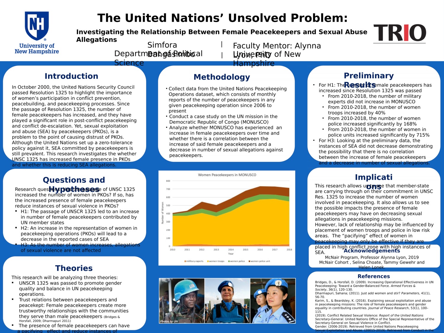The United Nations’ Unsolved Problem: Investigating The Relationship Between Female Peacekeepers And Sexual Abuse Allegations by sdb1014