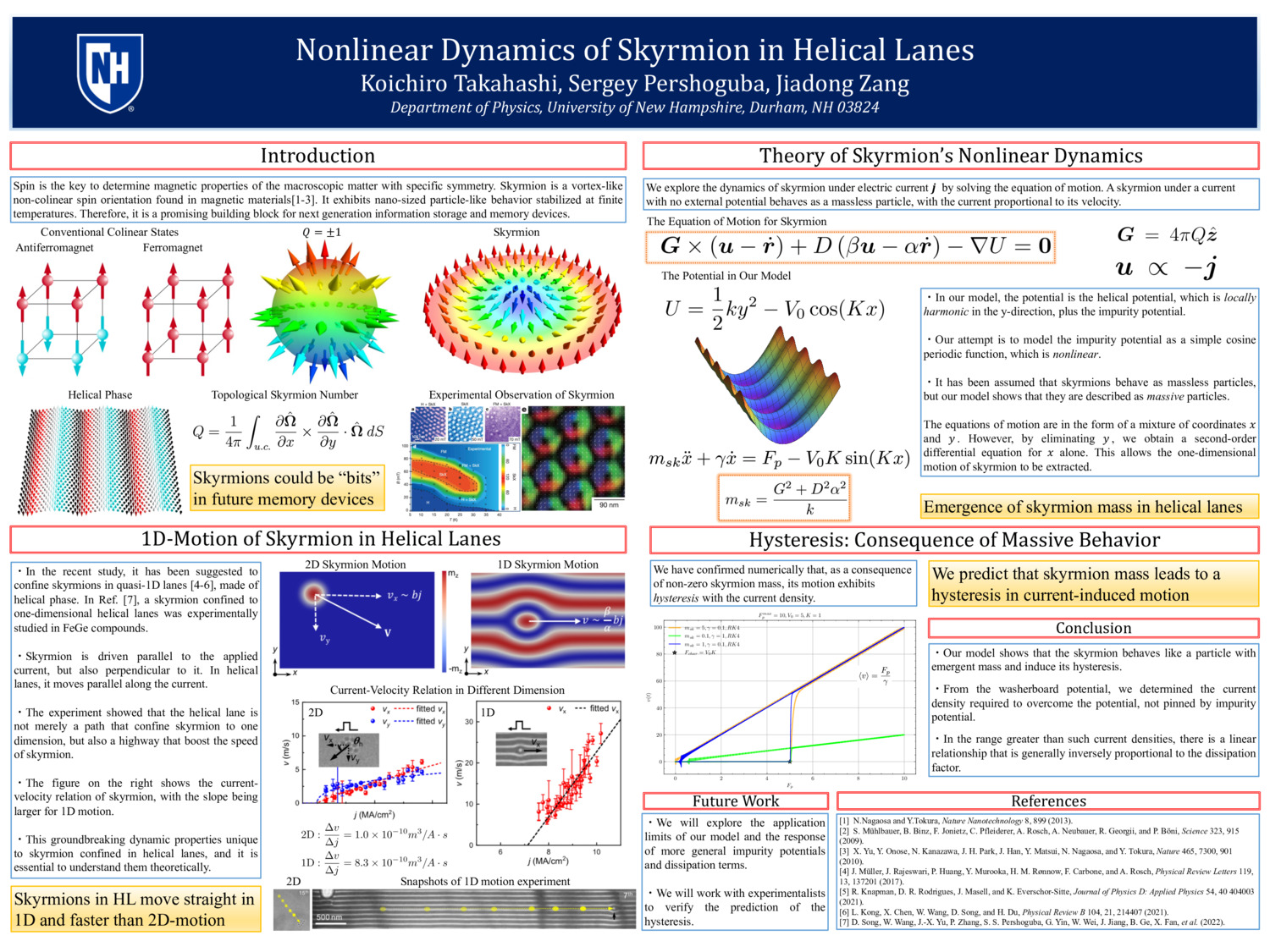 Nonlinear Dynamics Of Skyrmion In Helical Lanes by kt1205