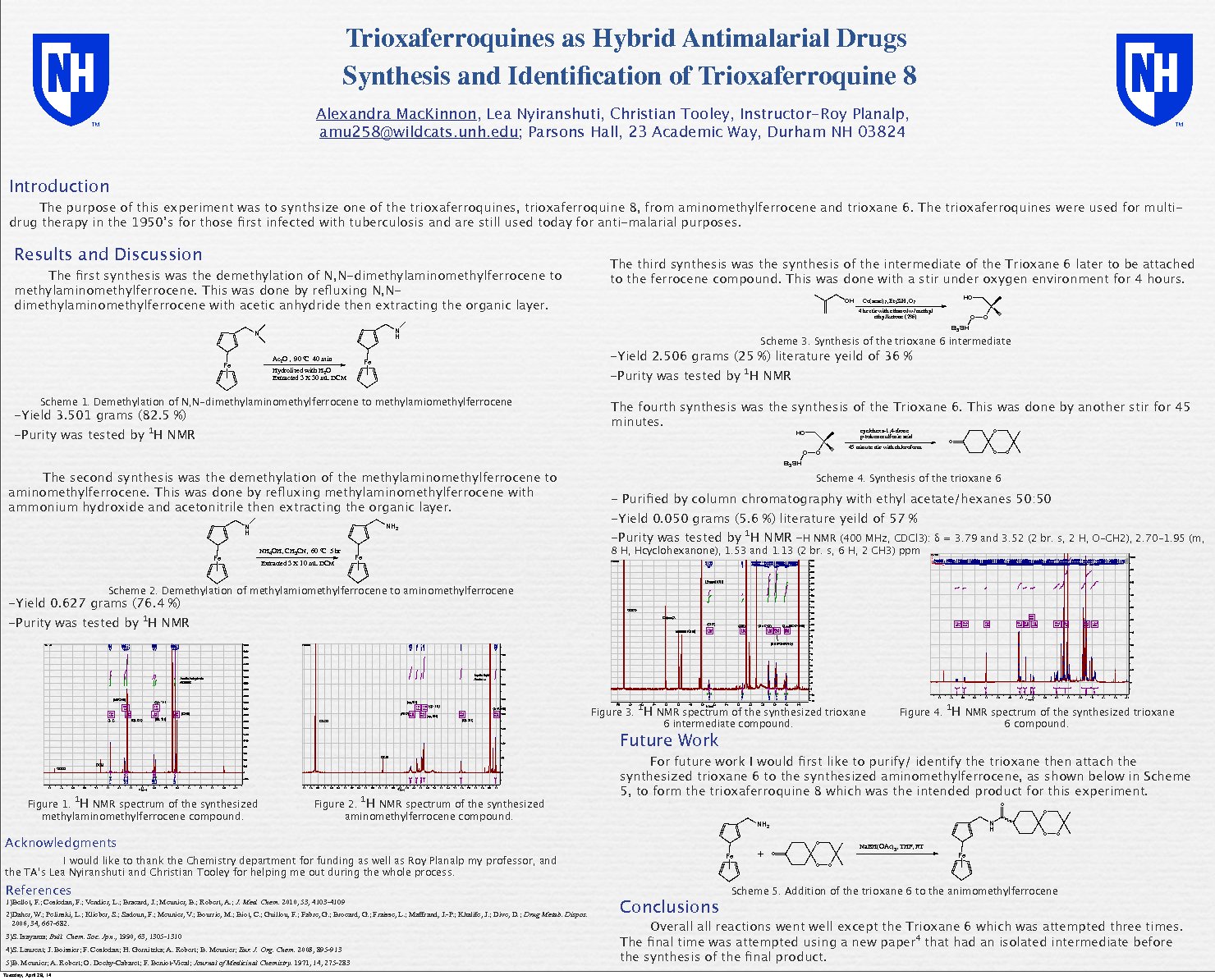 Trioxaferroquines As Hybrid Antimalarial Drugs  Synthesis And Identification Of Trioxaferroquine 8 by amu258