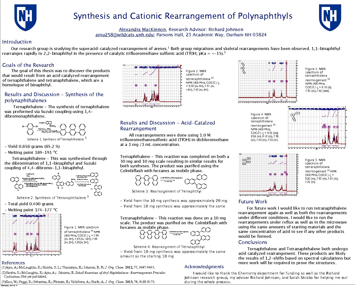 Synthesis And Cationic Rearrangement Of Polynaphthyls by amu258