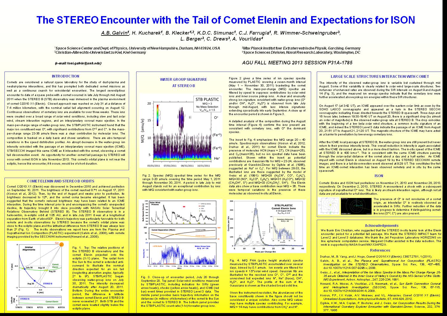The Stereo Encounter With The Tail Of Comet Elenin And Expectations For Ison by Antoinette