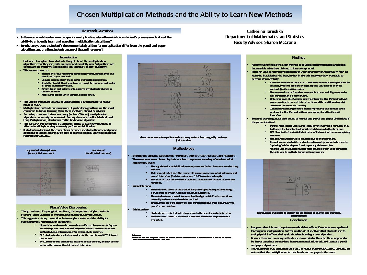 Chosen Multiplication Methods And The Ability To Learn New Methods by cas89