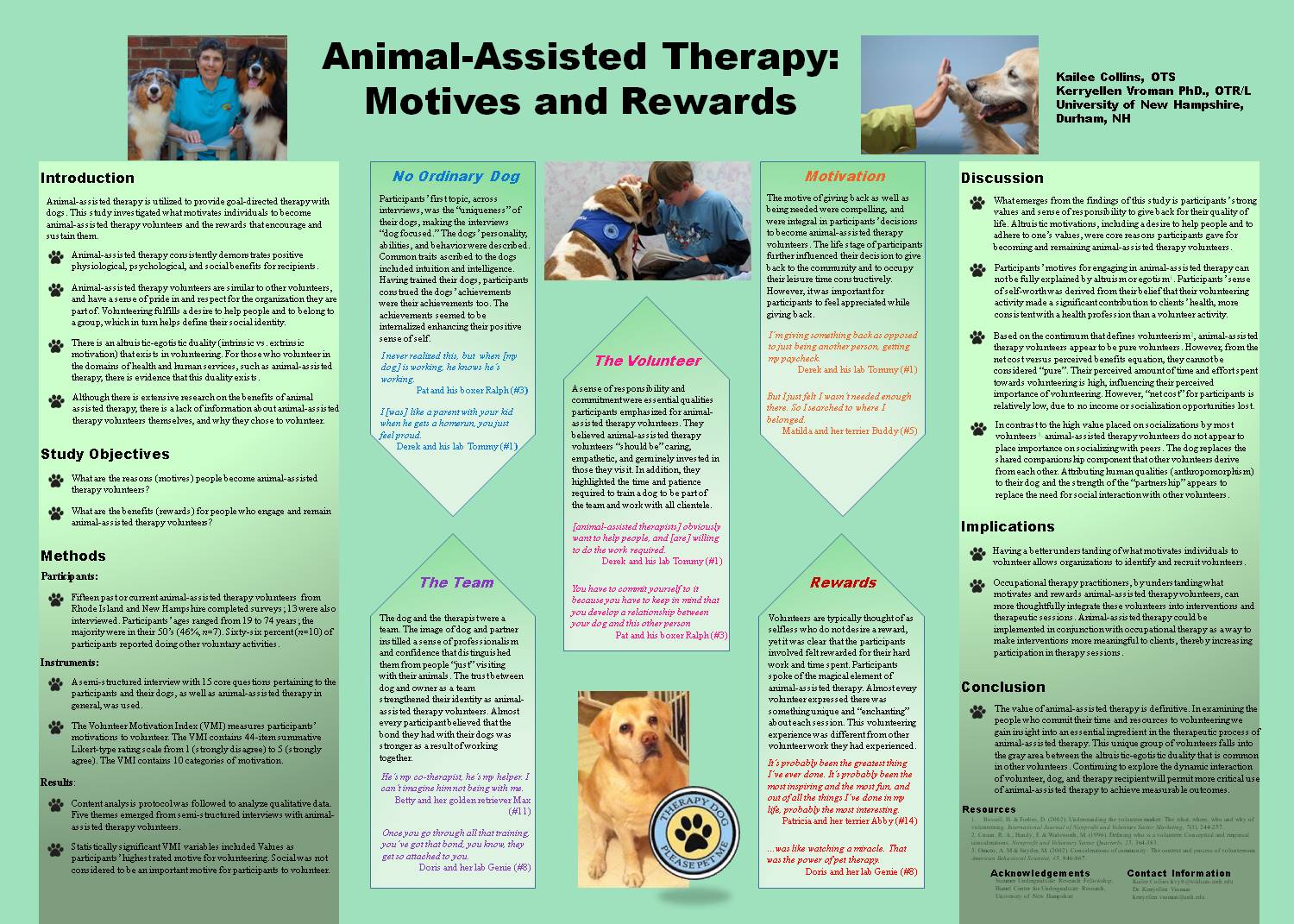 Animal-Assisted Therapy: Motives And Rewards by Kailee