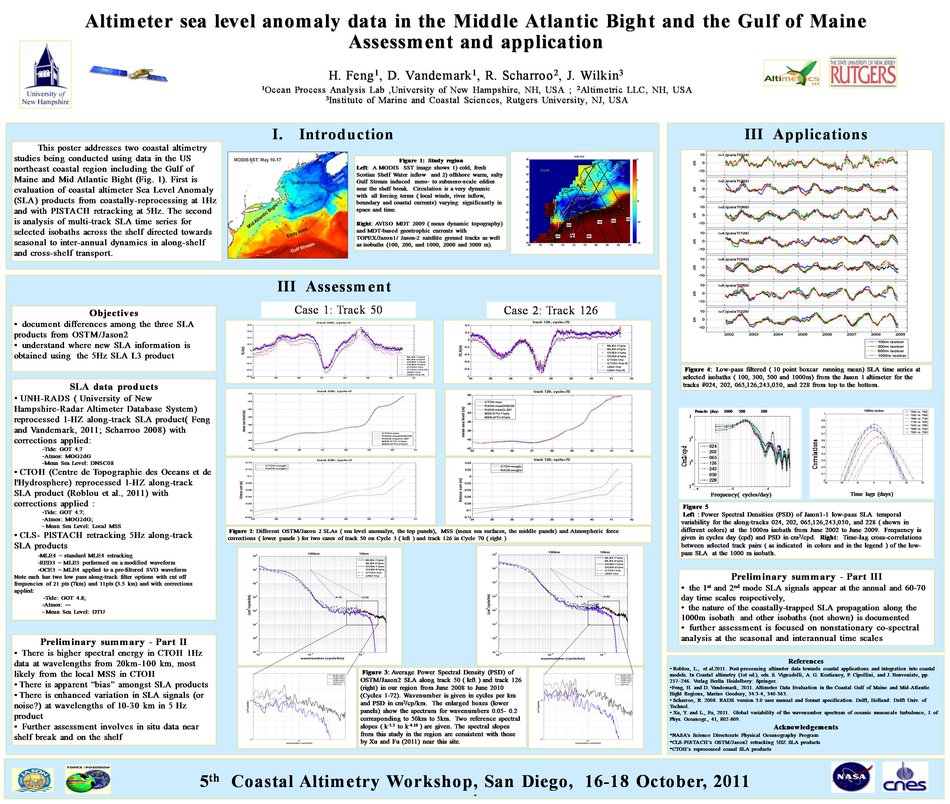 Altimeter Sea Level Anomaly Data In The Middle Atlantic Bight And The Gulf Of Maine Assessment And Application by hfengg