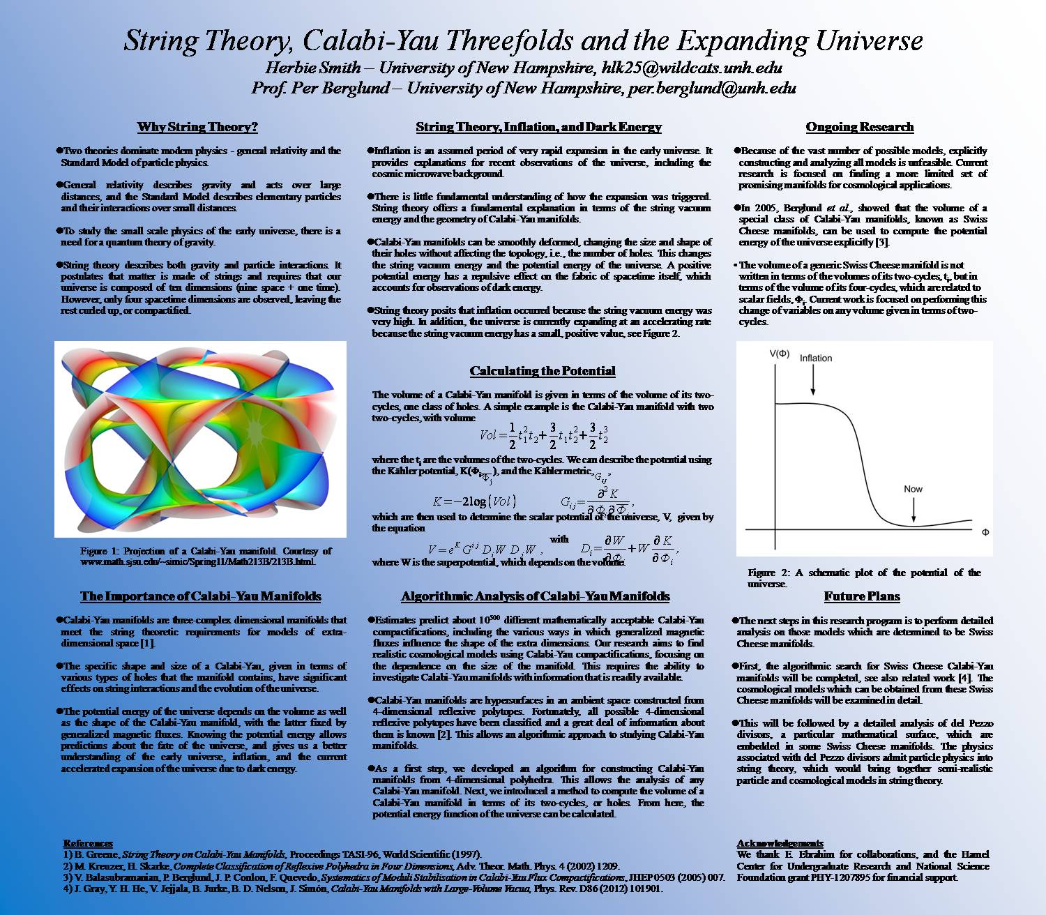 String Theory, Calabi-Yau Threefolds, And The Expanding Universe by hlk25
