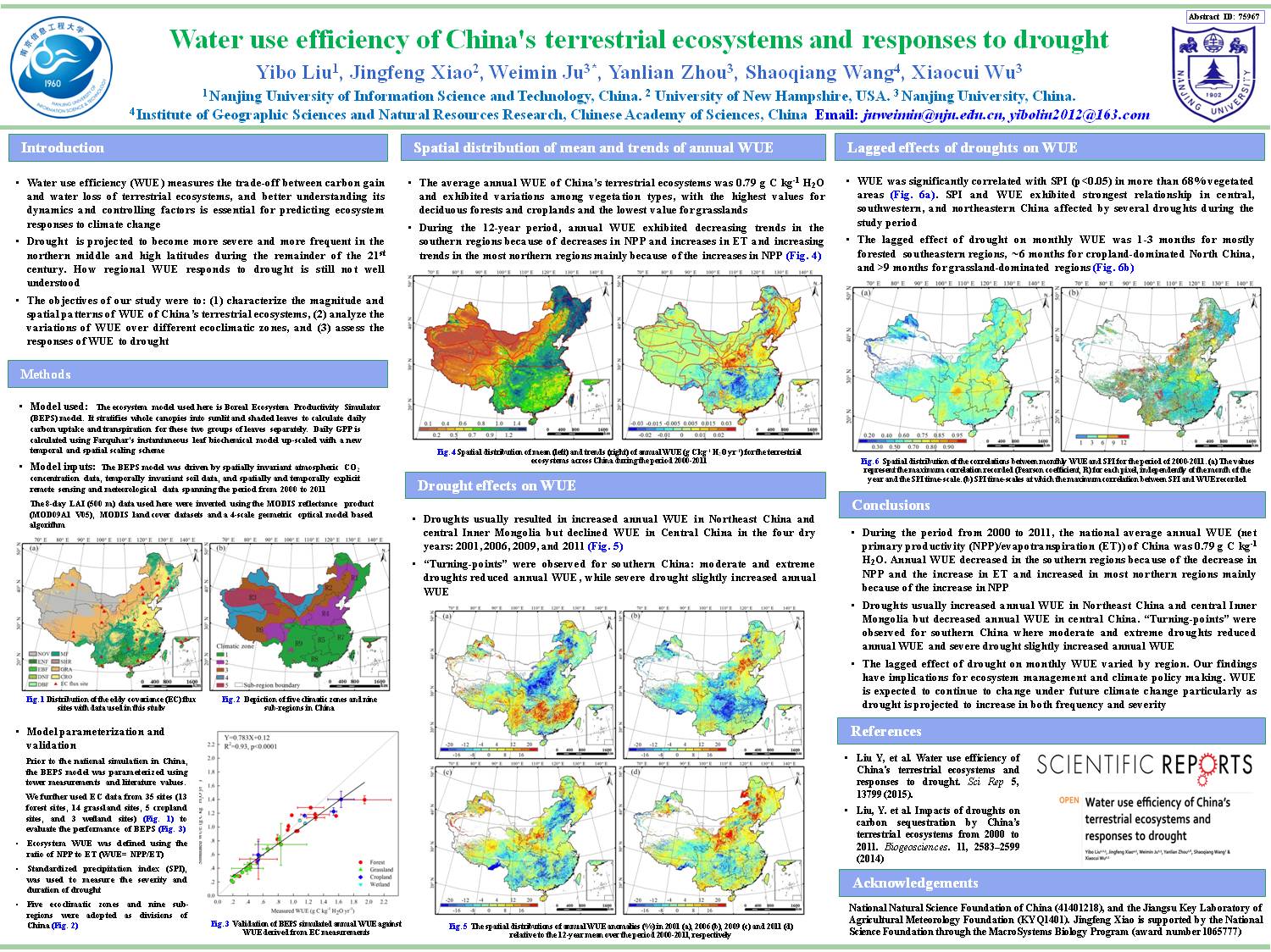 Water Use Efficiency Of China's Terrestrial Ecosystems And Responses To Drought by jfxiao