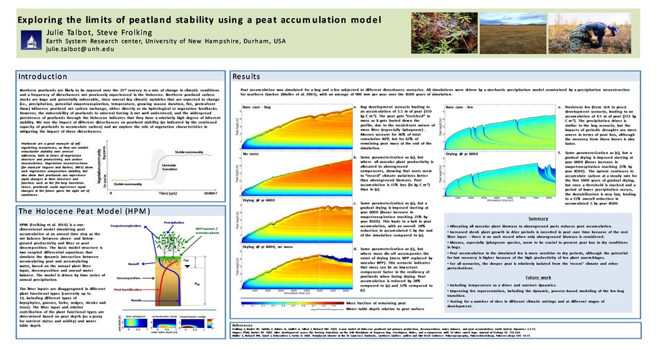 Exploring The Limits Of Peatland Stability Using A Peat Accumulation Model by jtalbot