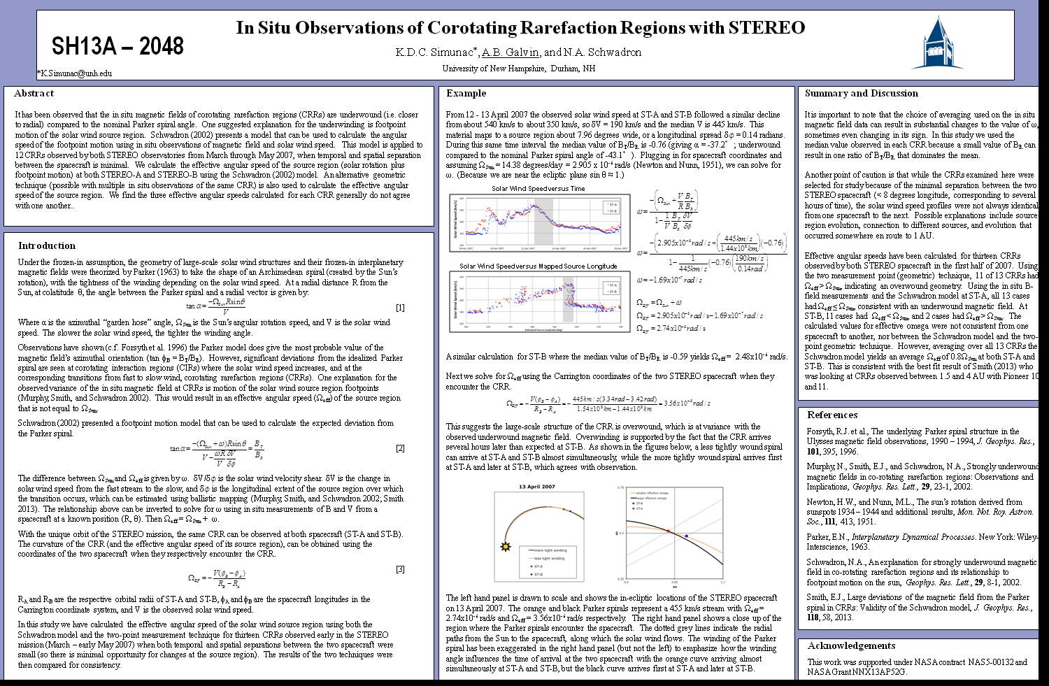 In Situ Observations Of Corotating Rarefaction Regions With Stereo by ksimunac