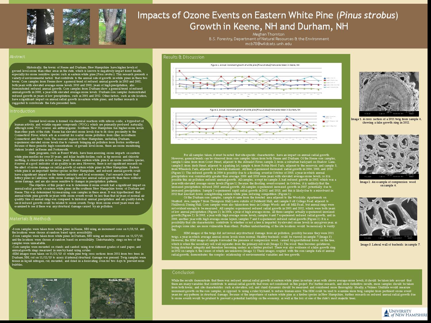 Impacts Of Ozone Events On Eastern White Pine (Pinus Strobus)  Growth In Keene, Nh And Durham, Nh  by mcb78
