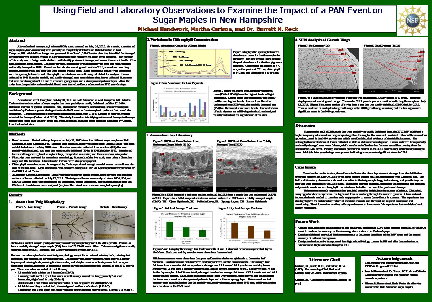 Using Field And Laboratory Observations To Examine The Impact Of A Pan Event On Sugar Maples In New Hampshire by mchandwork
