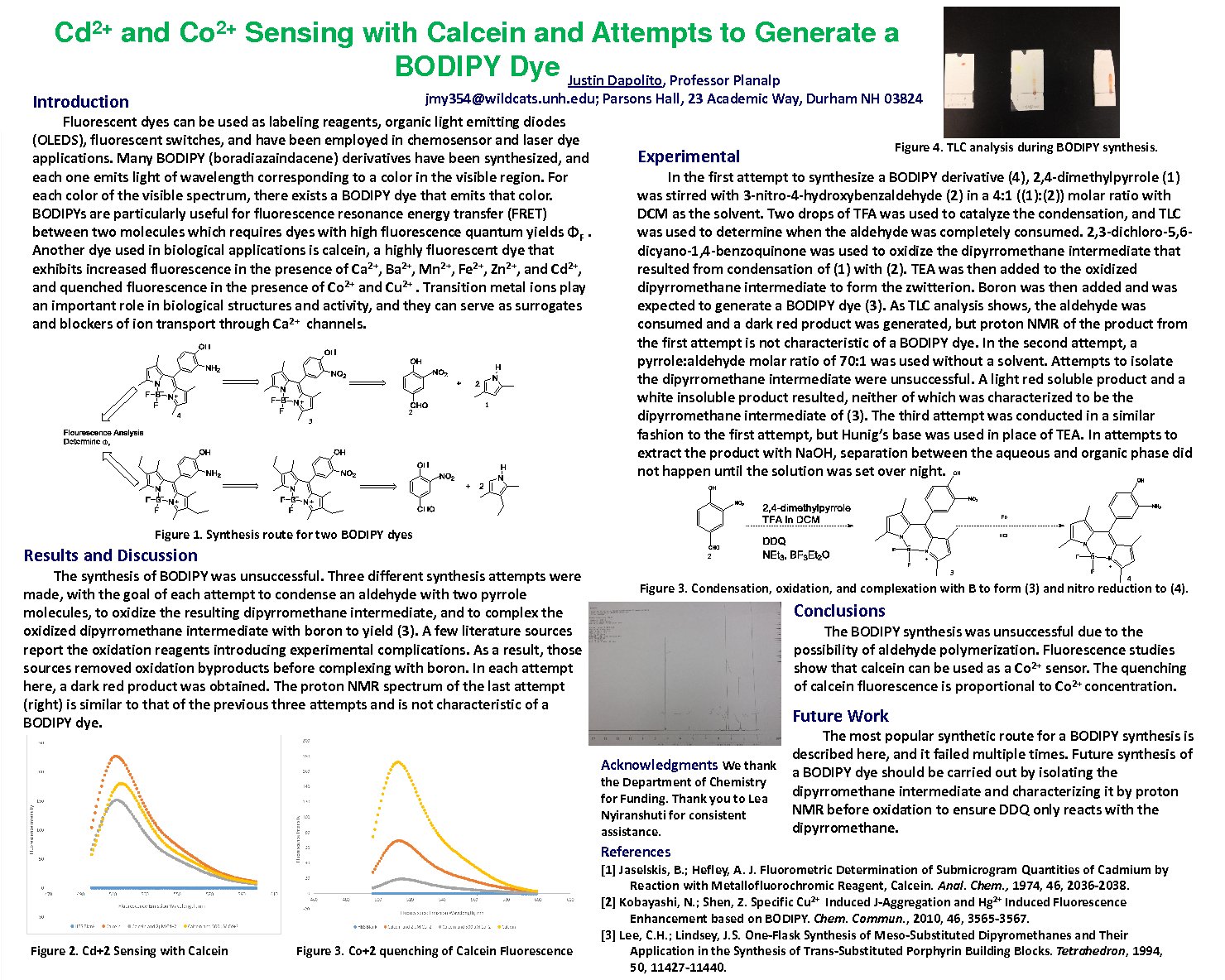 Cd2+ And Co2+ Sensing With Calcein And Attempts To Generate A Bodipy Dye by jmy354