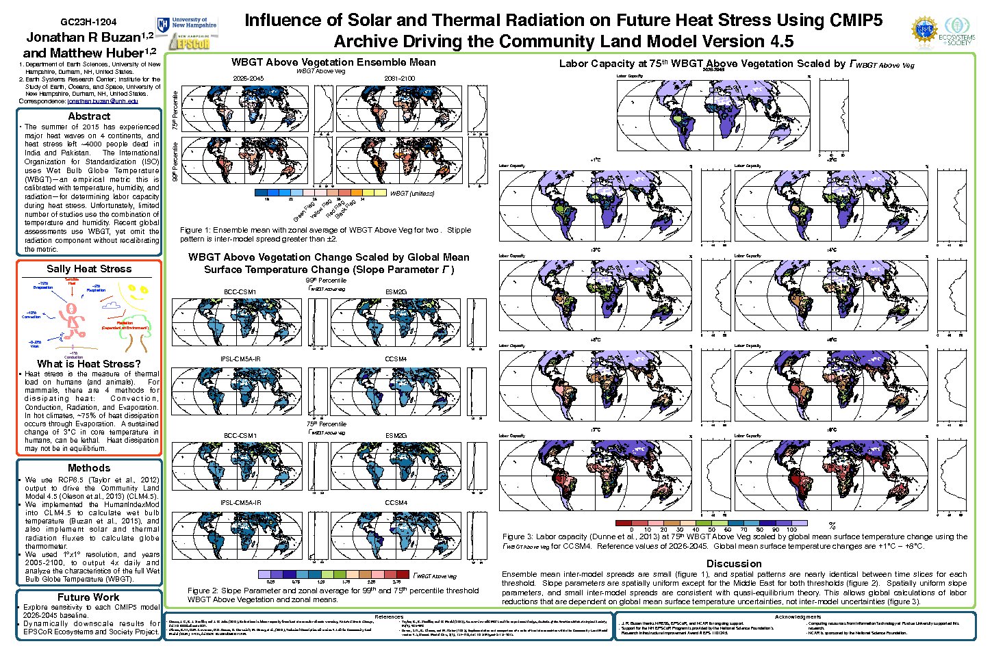Influence Of Solar And Thermal Radiation On Future Heat Stress Using Cmip5 Archive Driving The Community Land Model Version 4.5 by jbuzan