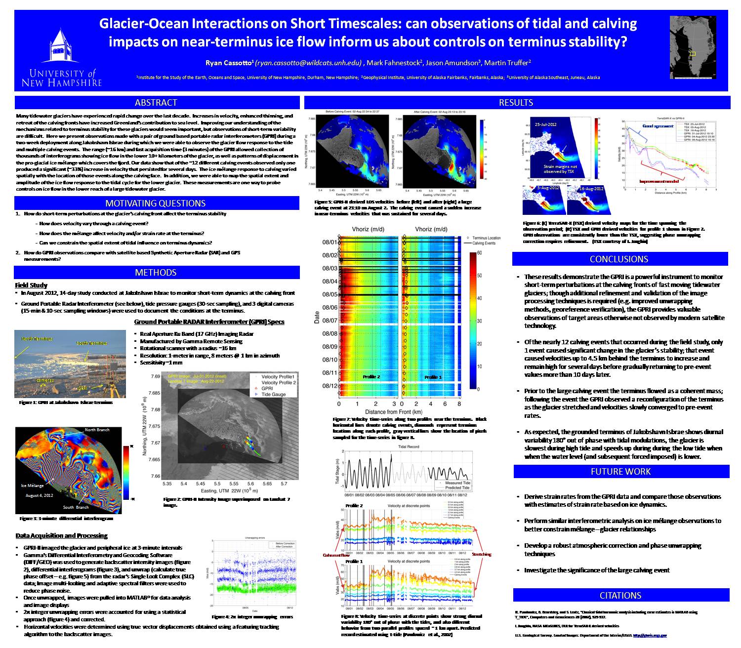 Glacier-Ocean Interactions On Short Timescales: Can Observations Of Tidal And Calving Impacts On Near-Terminus Ice Flow Inform Us About Controls On Terminus Stability? by rkp4