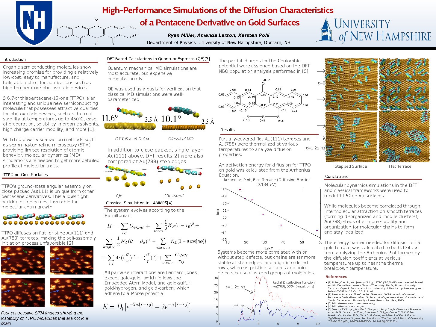 High-Performance Simulations Of The Diffusion Characteristics Of A Pentacene Derivative On Gold Surfaces by rmiller1291