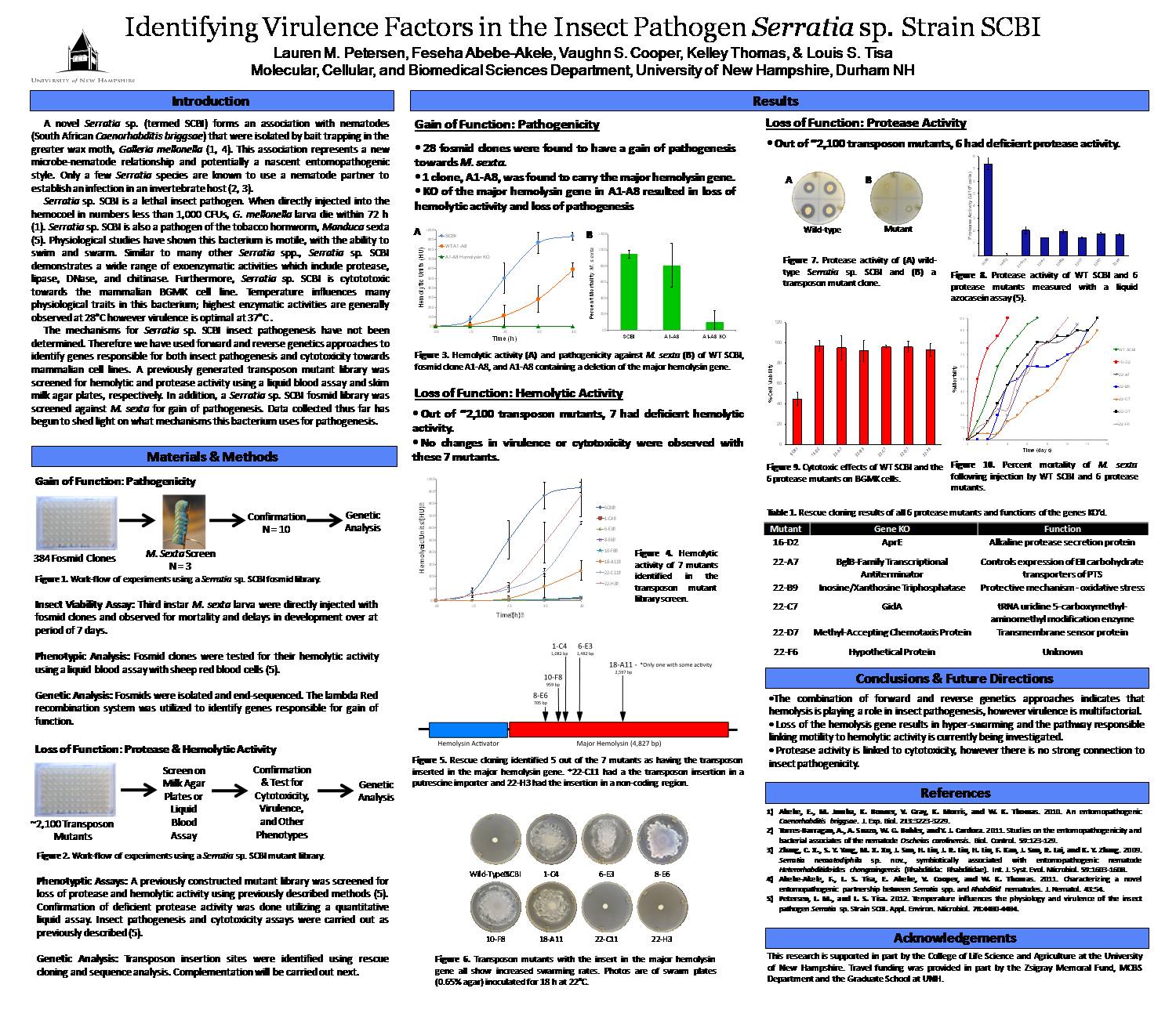 Identifying Virulence Factors In The Insect Pathogen Serratia Sp. Strain Scbi by sgg26