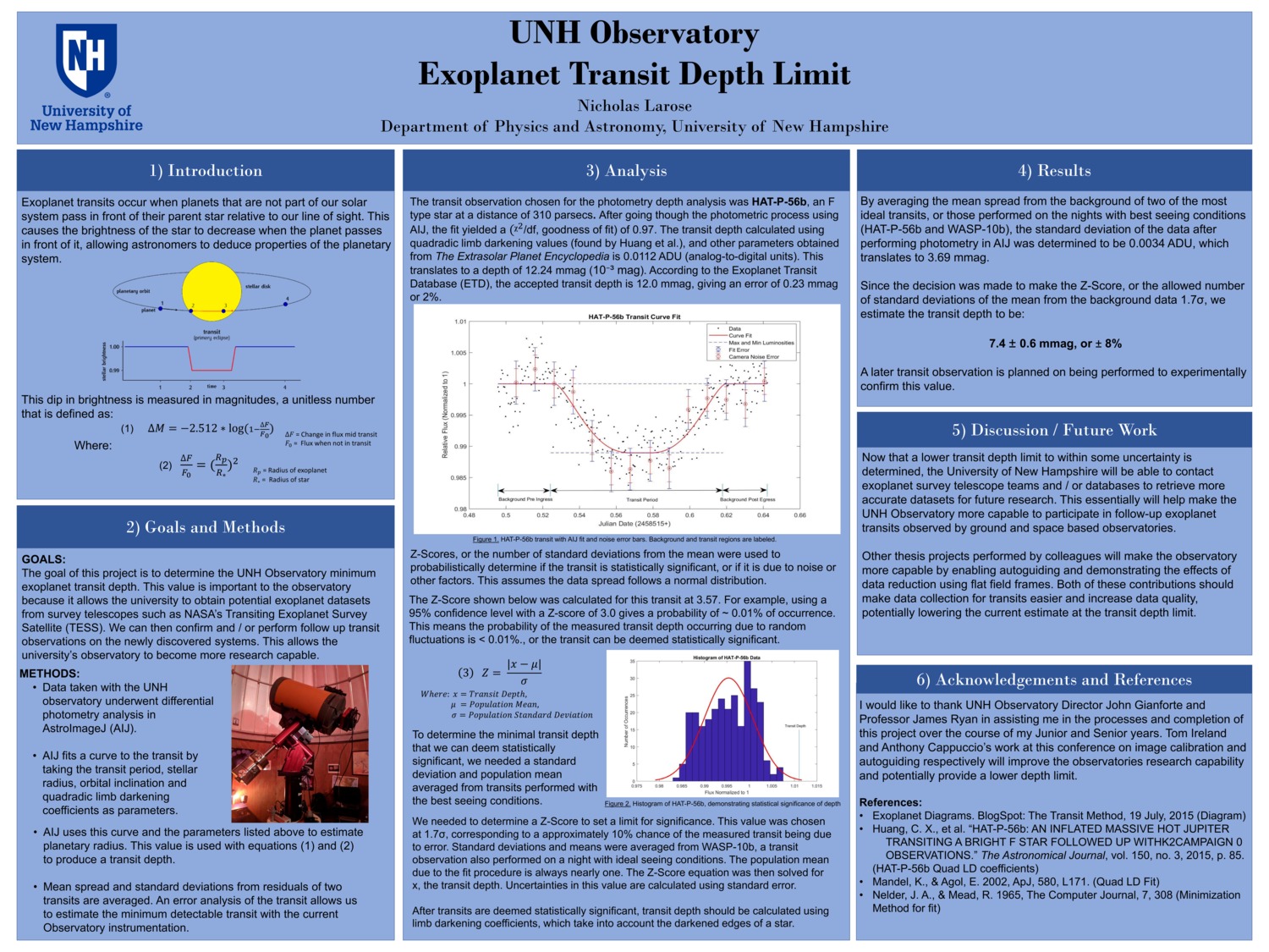 Unh Observatory Exoplanet Transit Depth Limit by nrl1006