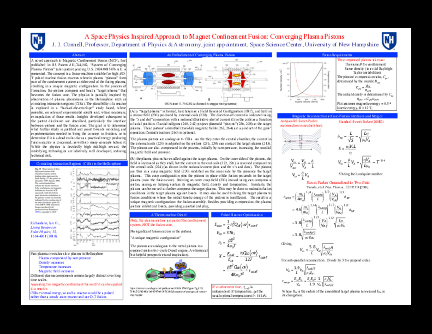 A Space Physics Inspired Approach To Magnet Confinement Fusion: Converging Plasma Pistons by jjconnell