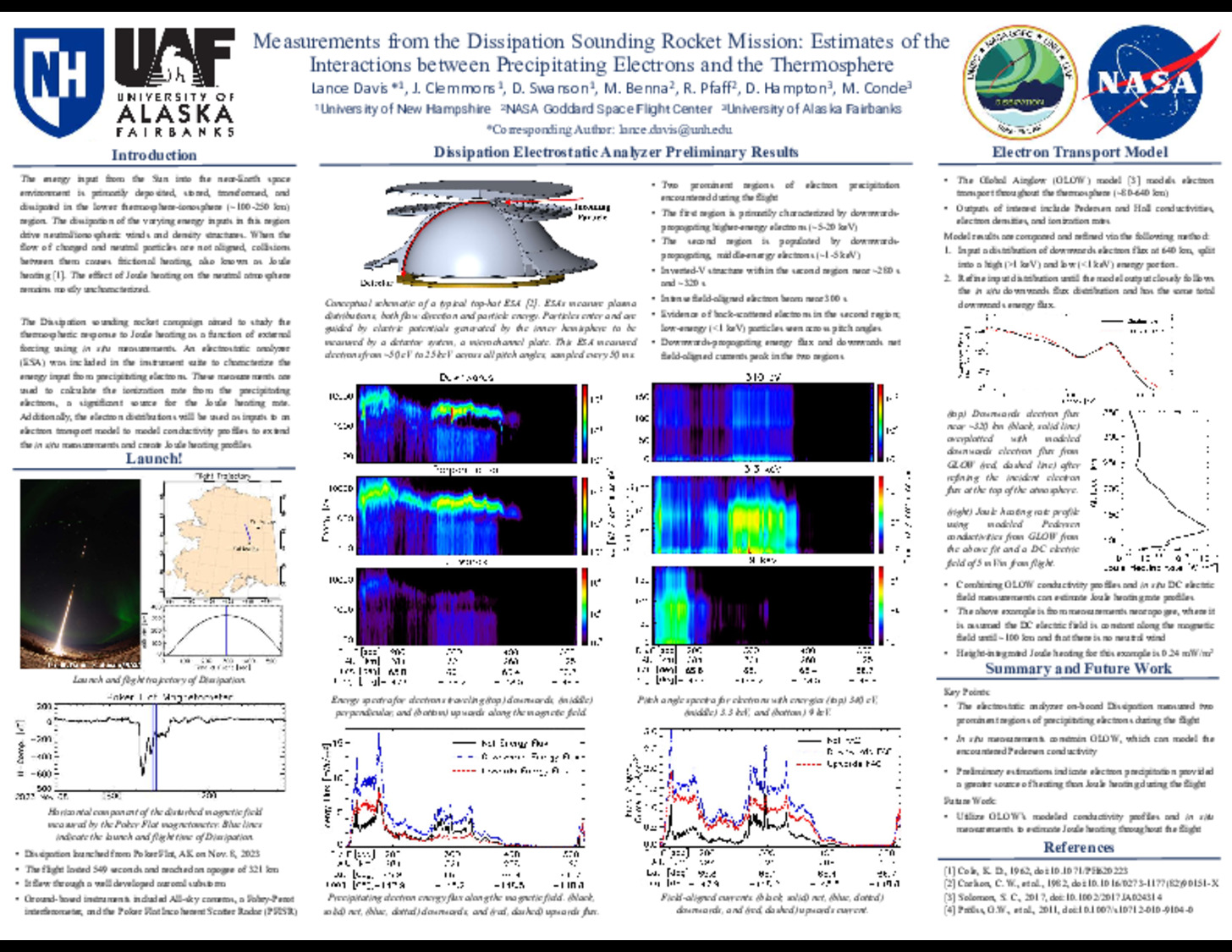 Measurements From The Dissipation Sounding Rocket Mission: Estimates Of The Interactions Between Precipitating Electrons And The Thermosphere by Ldavis