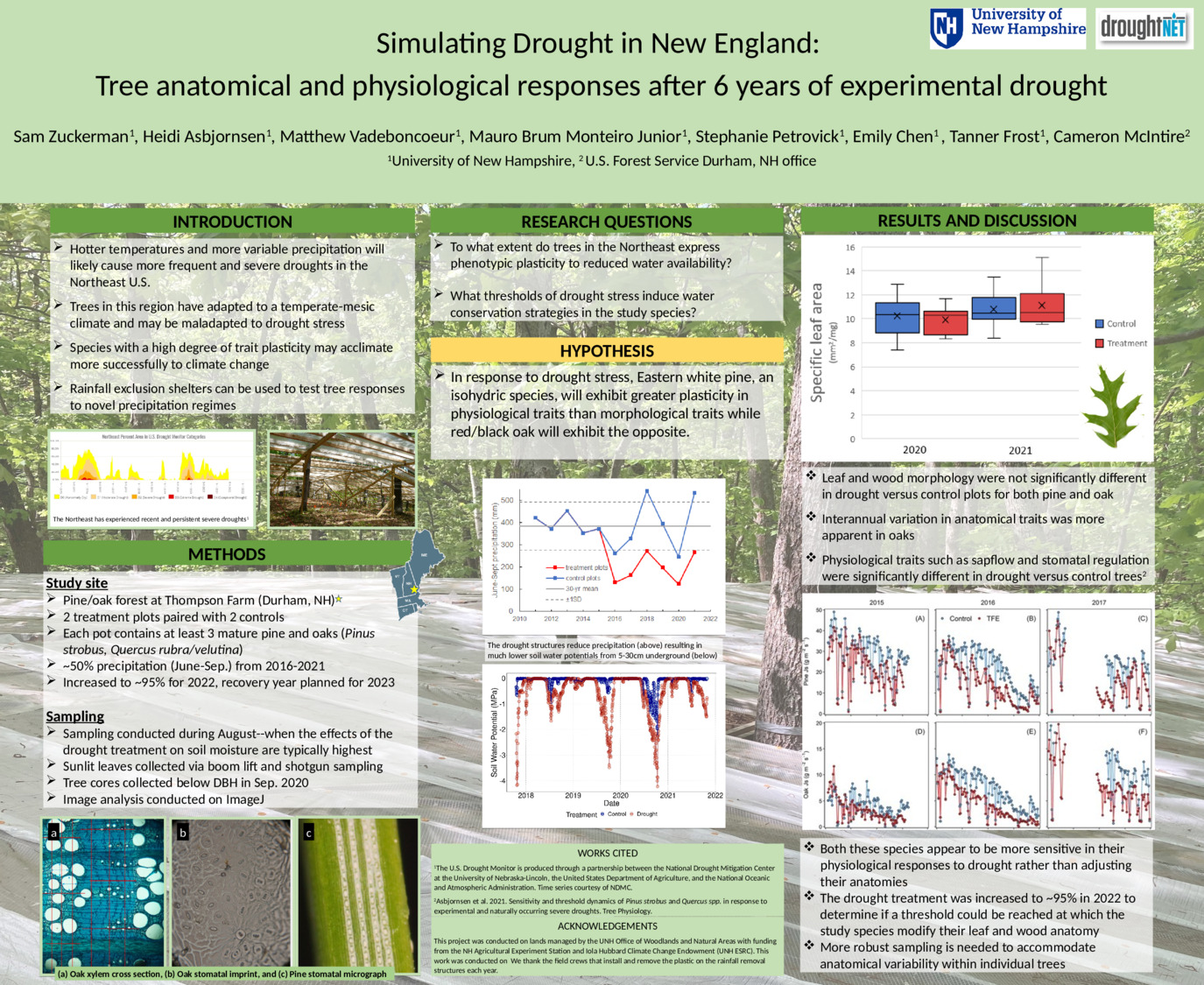 Simulating Drought In New England: Tree Anatomical And Physiological Responses After 6 Years Of Experimental Drought by sz1061