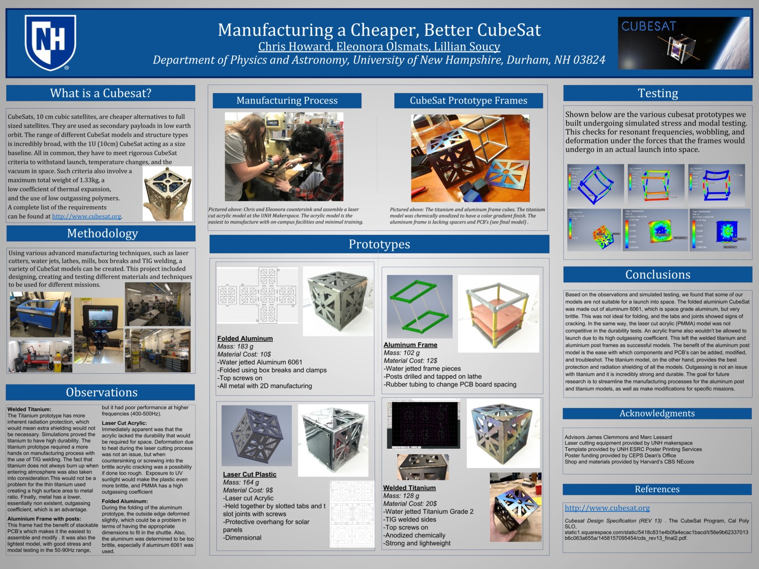 Manufacturing A Cheaper, Better Cubesat by lms1074