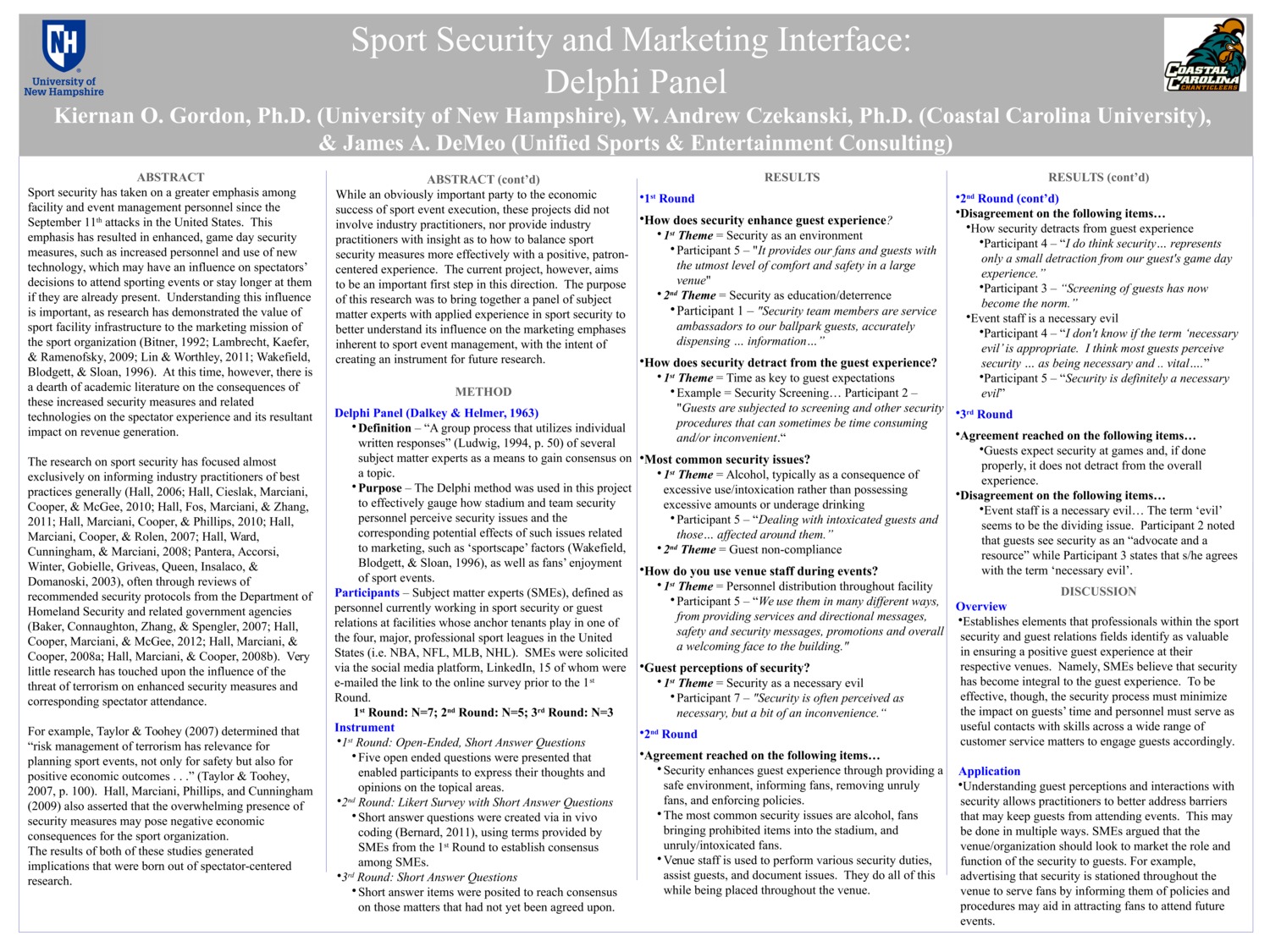 Sport Security And Marketing Interface: Delphi Panel by kog2003