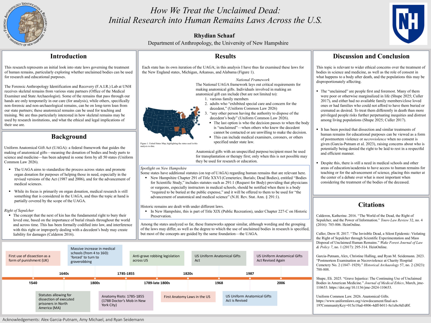 How We Treat The Unclaimed Dead:  Initial Research Into Human Remains Laws Across The U.S by agp1043