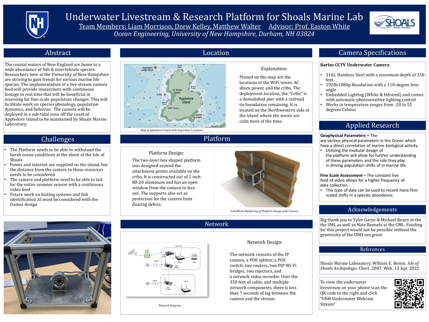 Underwater Livestream & Research Platform For Shoals Marine Lab by drewkelley