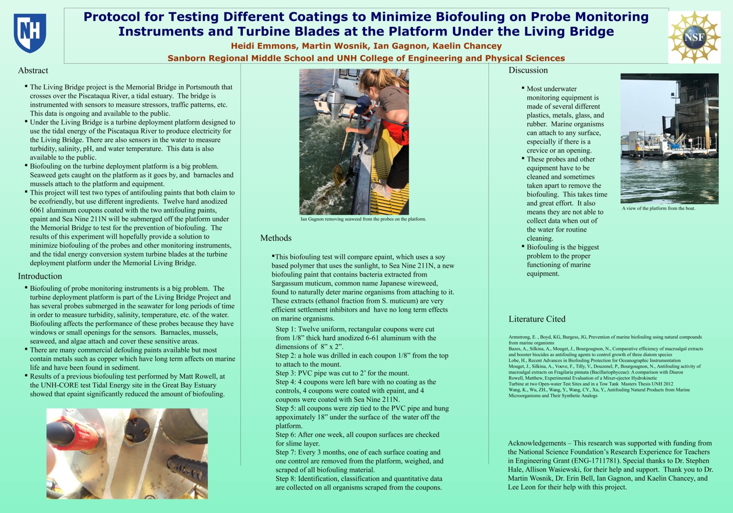 Protocol For Testing Different Coatings To Minimize Biofouling On Probe Monitoring Instruments And Turbine Blades At The Platform Under The Living Bridge by Heidi