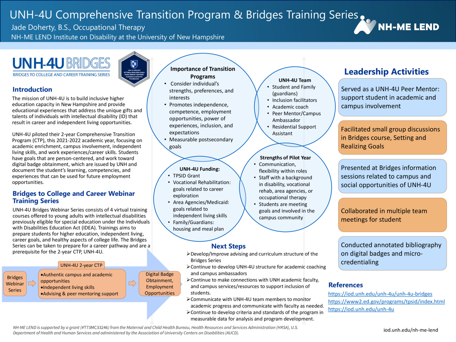 Unh-4u Comprehensive Transition Program And Bridges Training Series by jmd1085