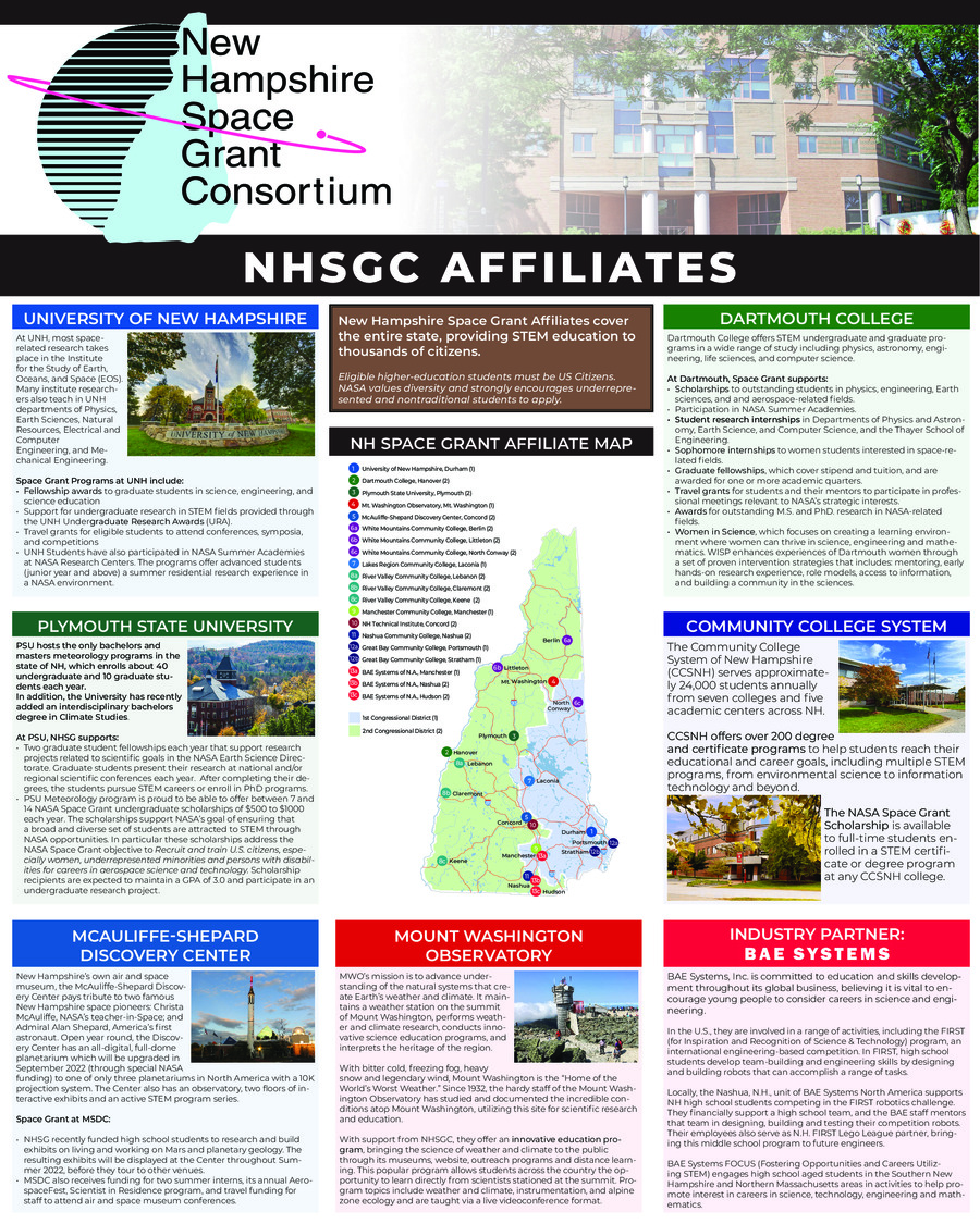Nh Space Grant Affiliates by janandrea