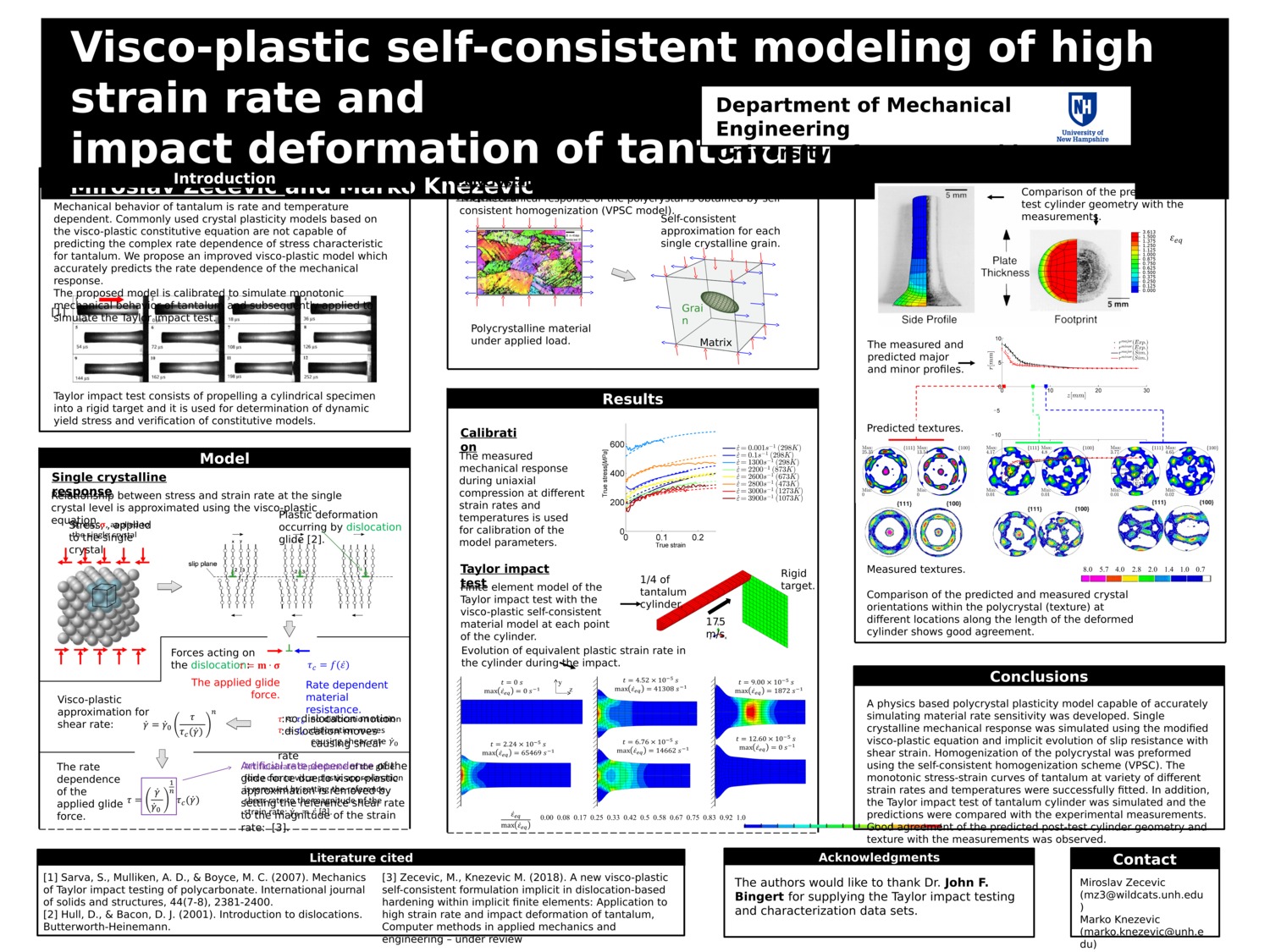 Visco-Plastic Self-Consistent Modeling Of High Strain Rate And Impact Deformation Of Tantalum by mz3