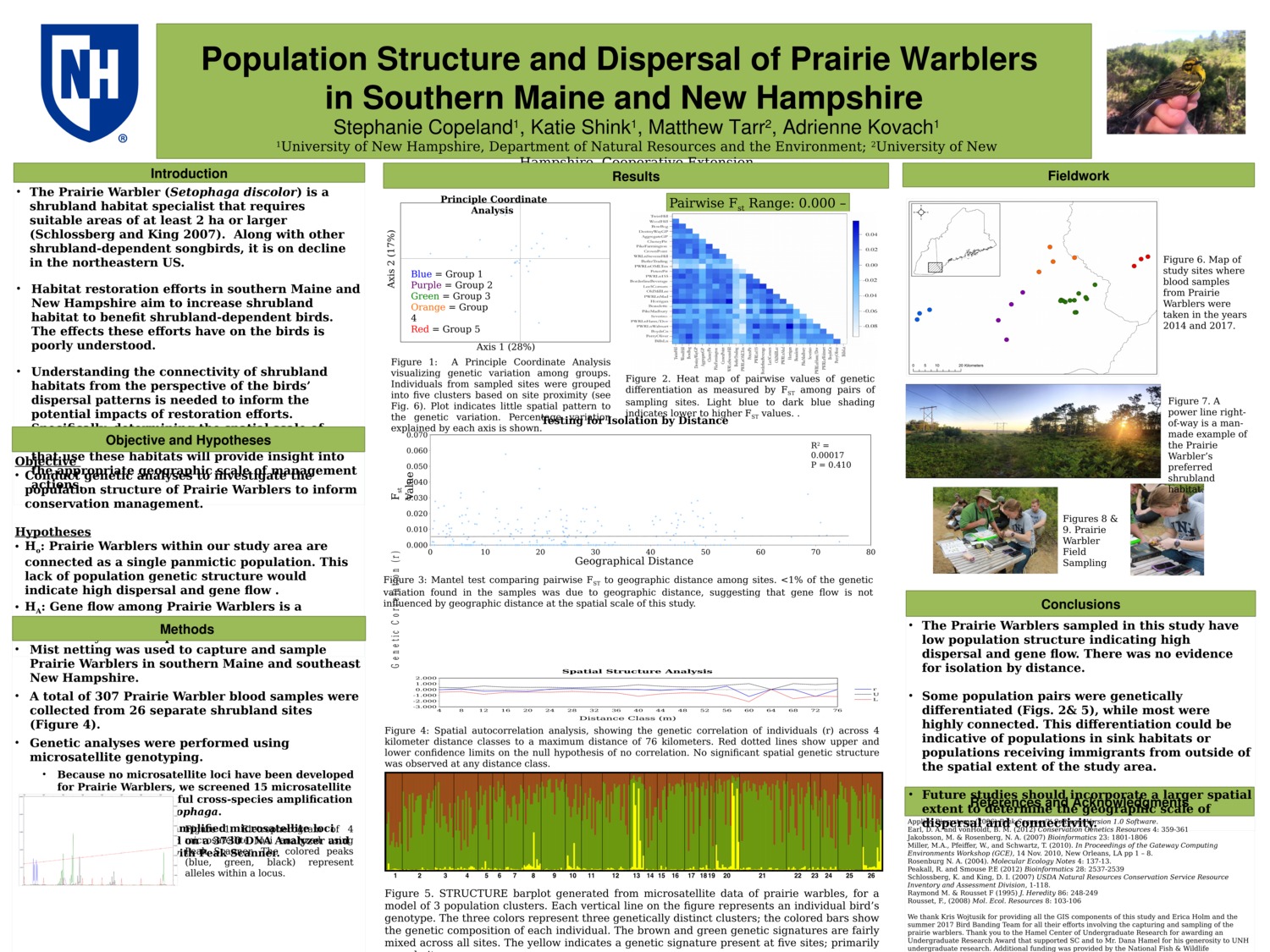 Population Structure And Dispersal Of Prairie Warblers In Southern Maine And New Hampshire by sjc2003